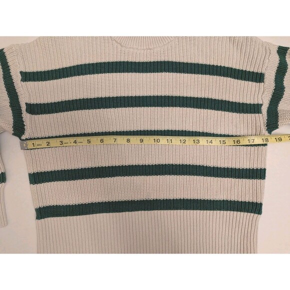 Part Two Copenhagen Green Stripe Sweater Jumper Wmn Sz XS Cabin Fisherman Preppy - Picture 3 of 10